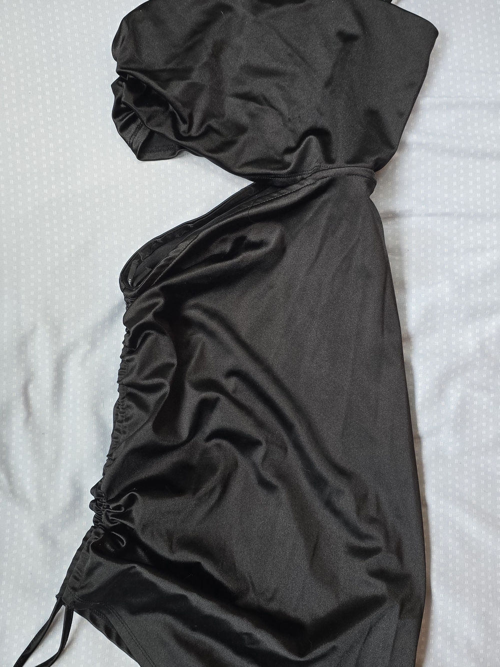 Forever 21 Black Satin Adjustible Asymmetrical Dress
